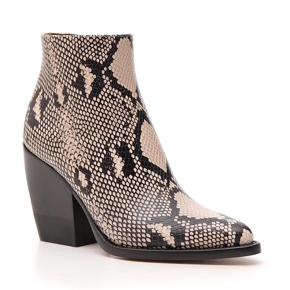 Chloe Rylee Leather Ankle Boots | Snakeskin Python Print Booties | 36 - Picture 14 of 14